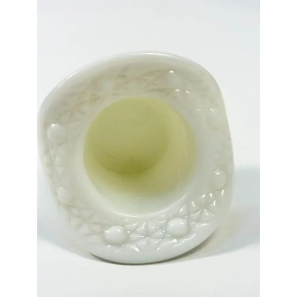 Toothpick Holder Vase Candleholder Fenton Daisy Button Top Hat Opalescent Milk G - Picture 7 of 16